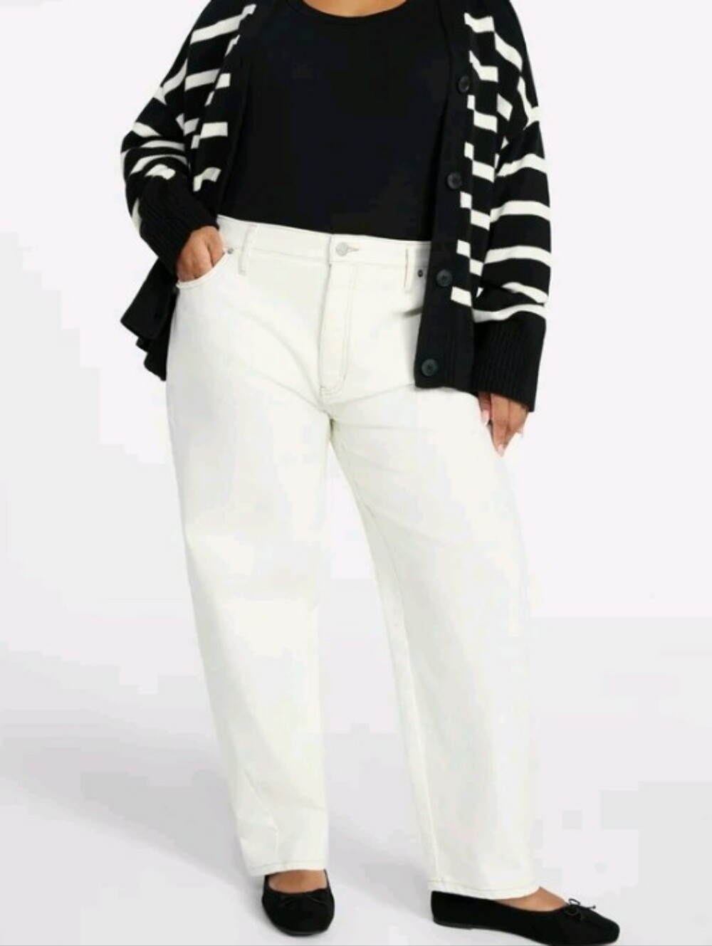 Terra & Sky Cream Barrel Jeans Sz 18W